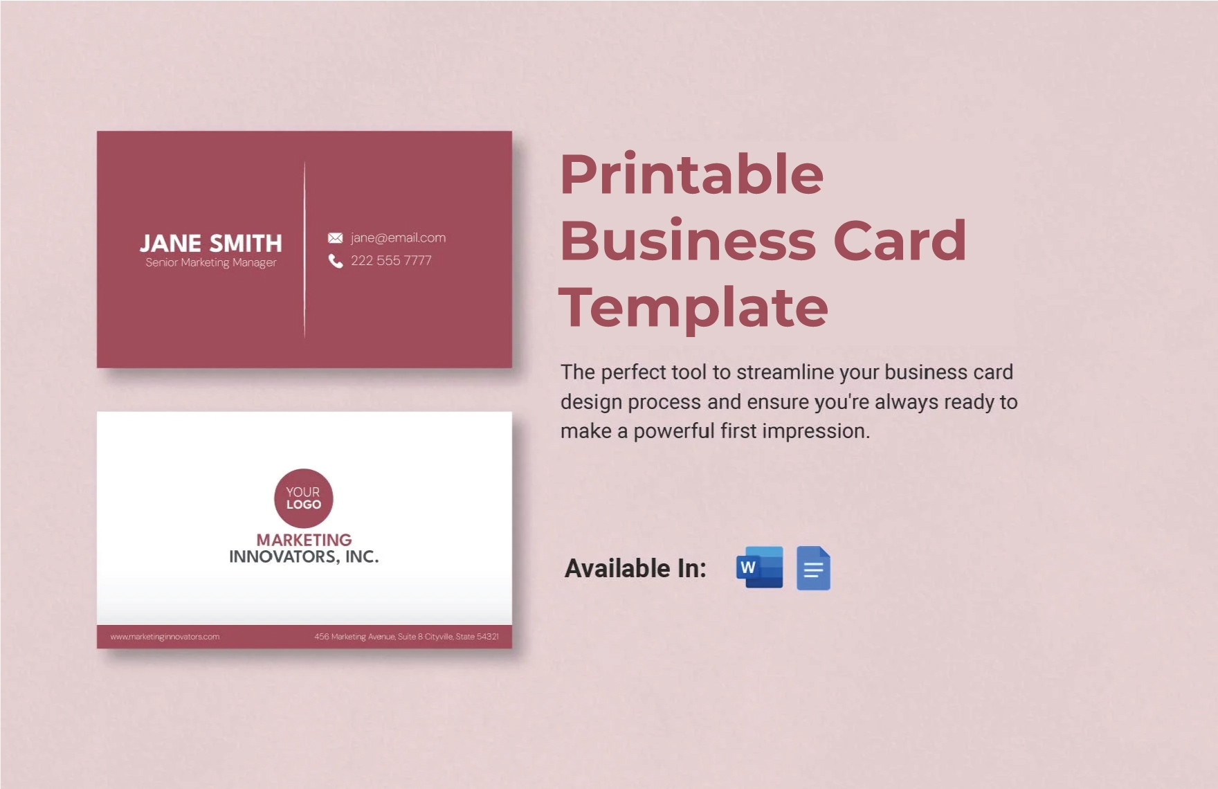 Free Printable Business Card Templates For Word