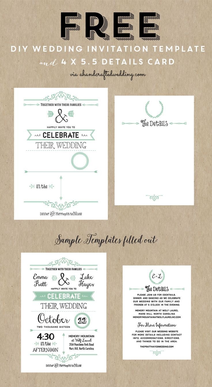Free Printable Wedding Invitation Templates