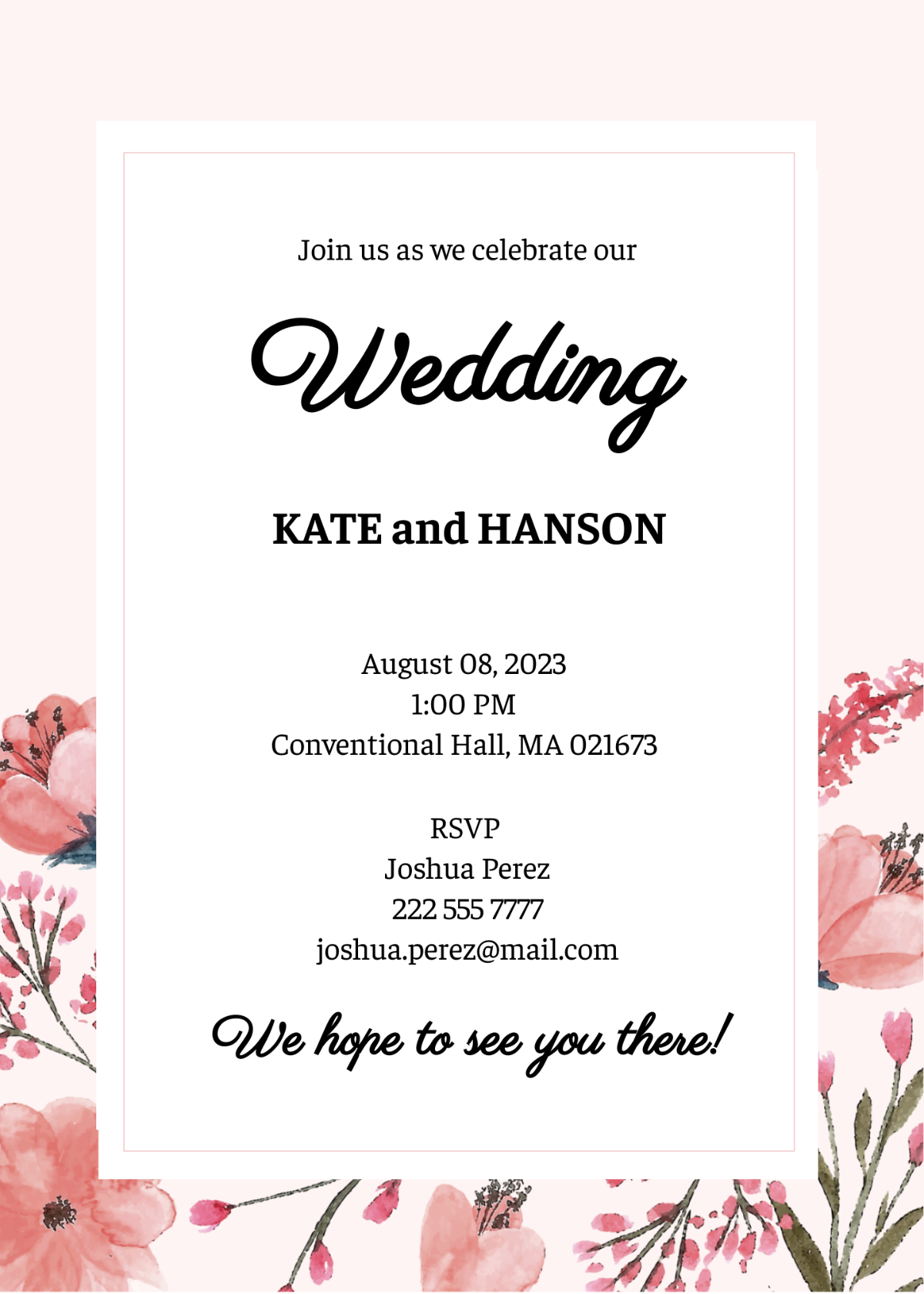 Free Wedding Invitation Templates Editable And Printable