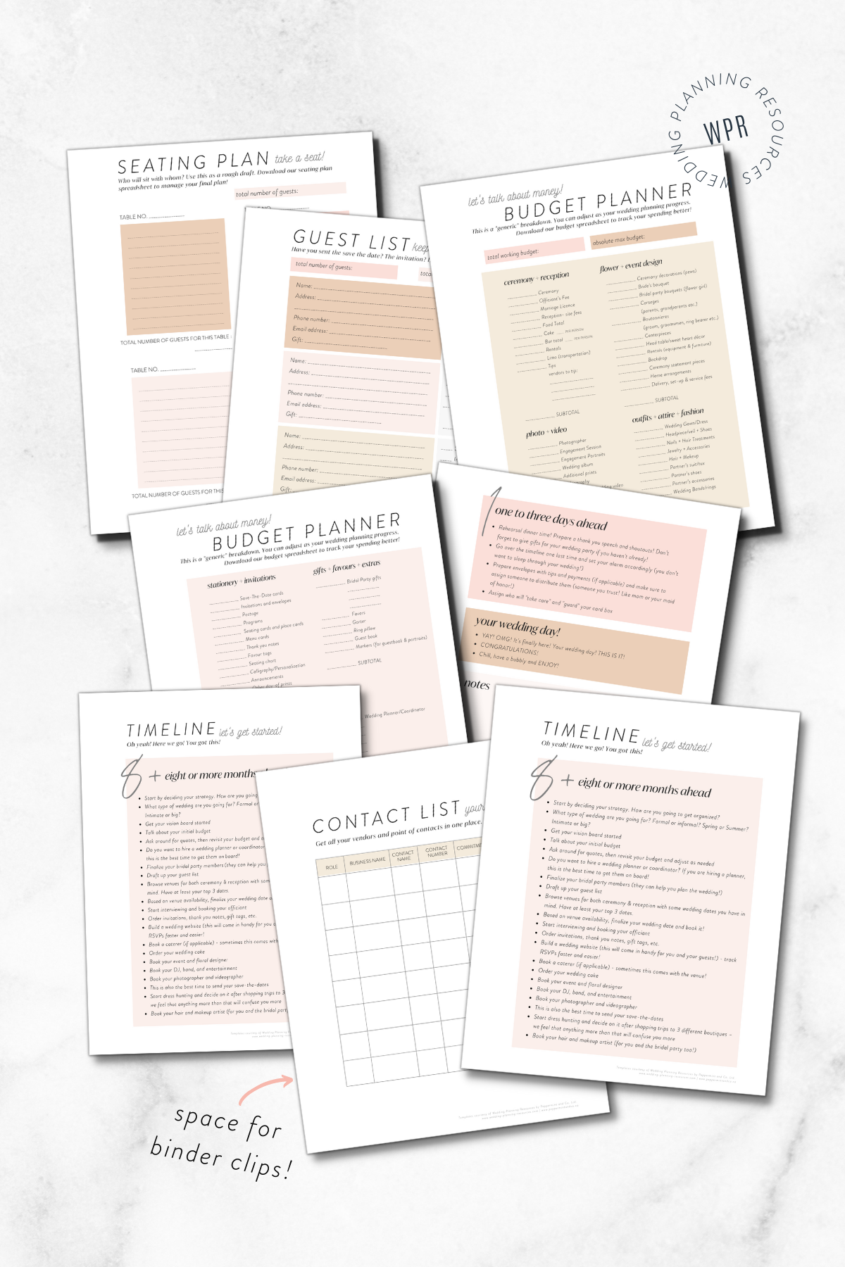 Free Printable Wedding Binder Templates