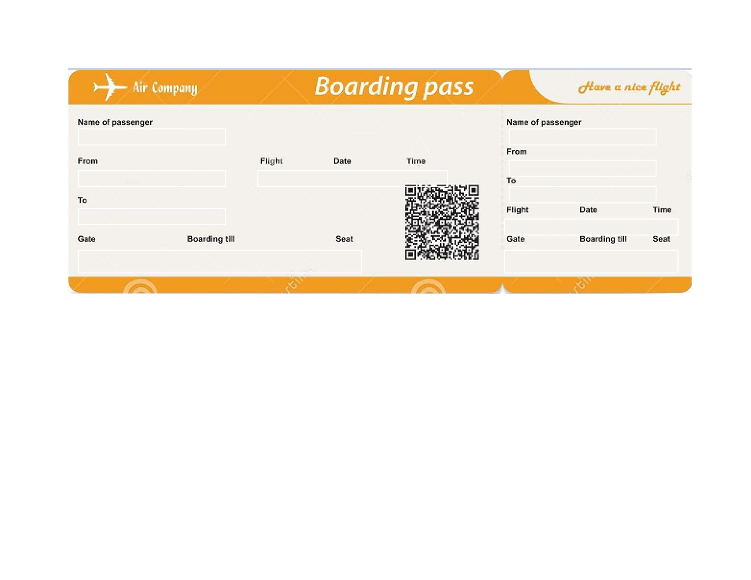 Free Printable Airline Ticket Templates