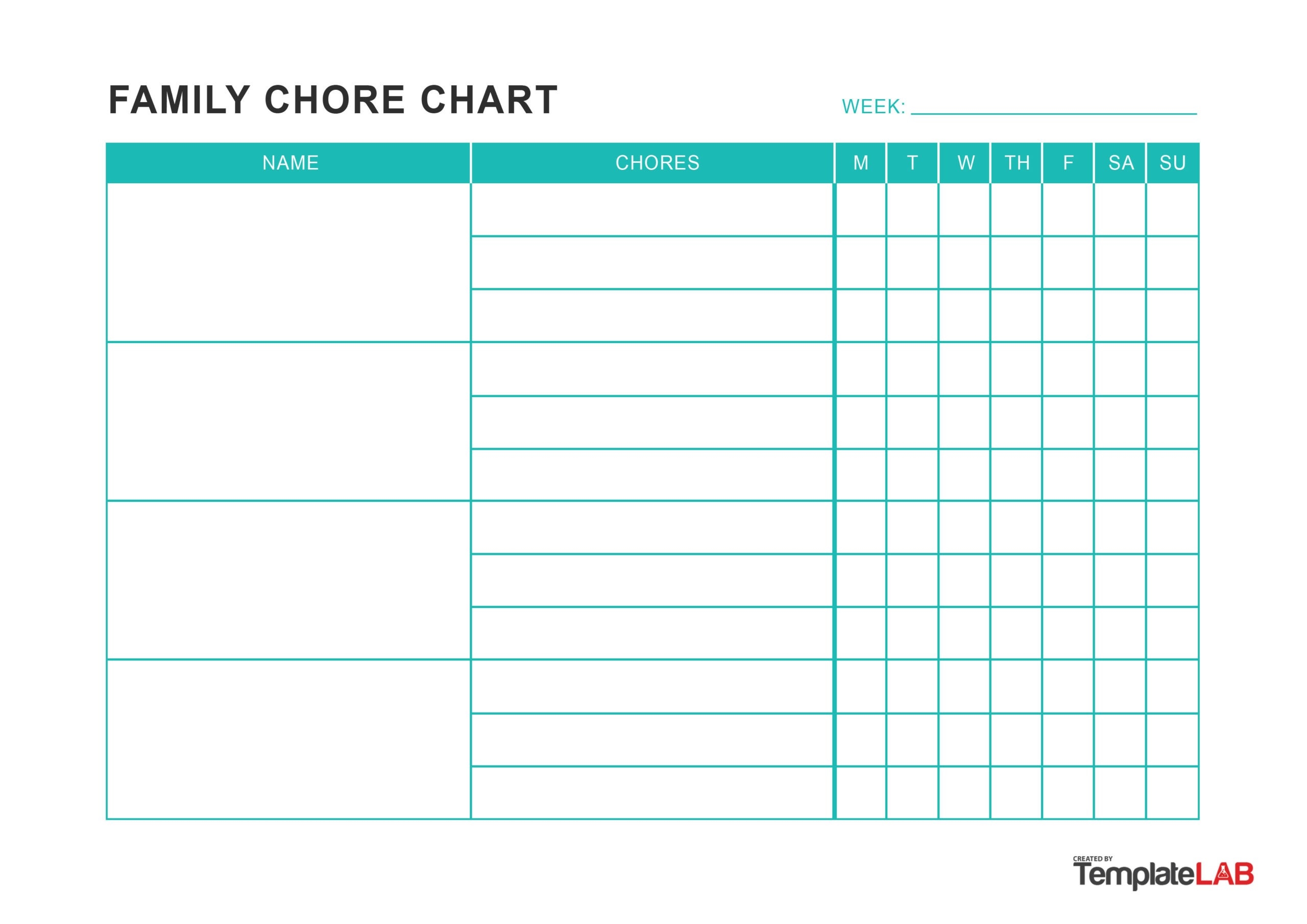 Free Printable Chore List Templates