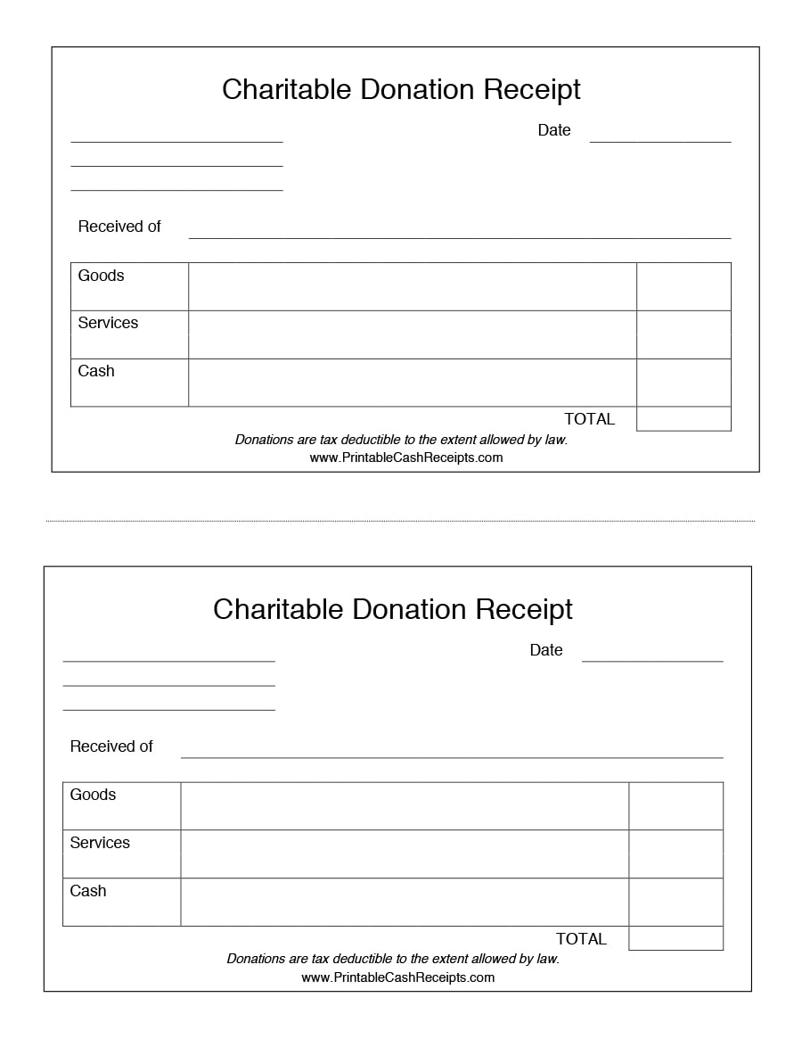 Free Printable Donation Receipt Templates