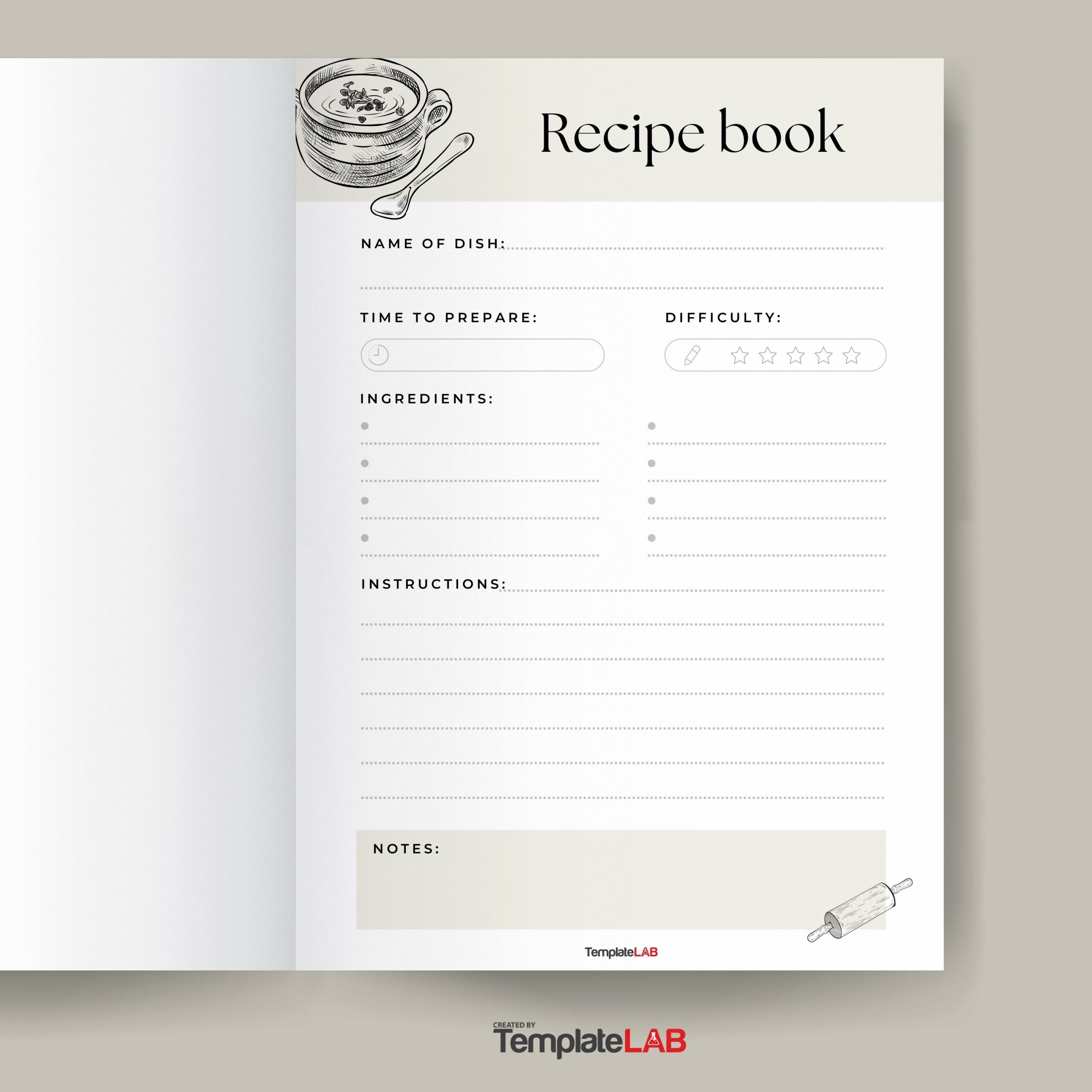 Printable Free Full Page Recipe Templates For Word