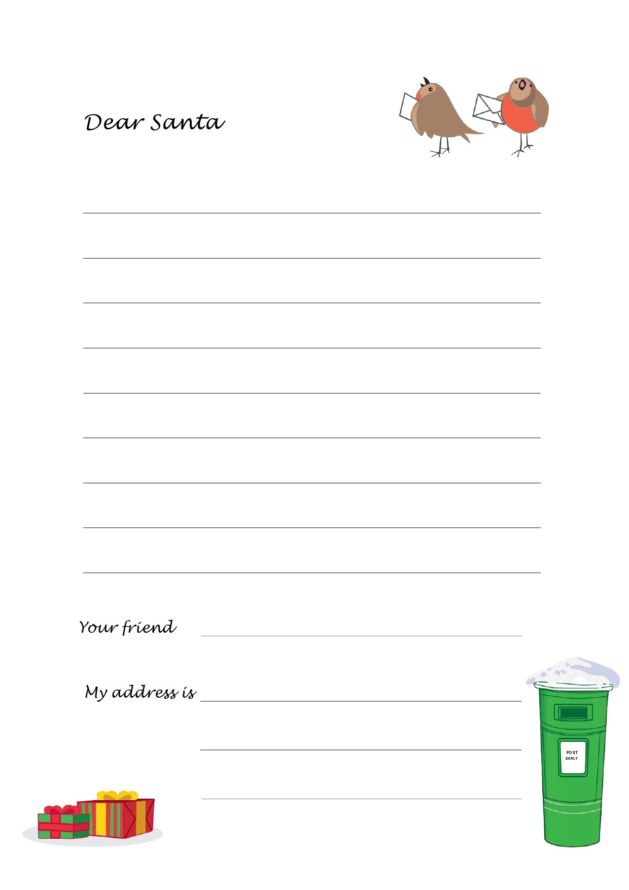 Christmas Letter Templates Free Printable