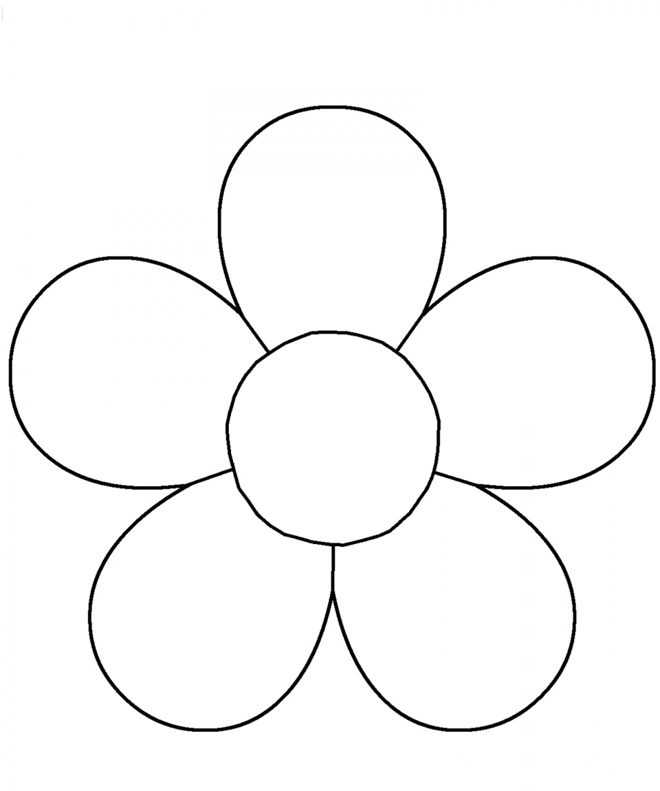 5 Petal Flower Templates Free Printable