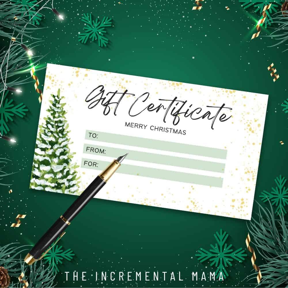 Free Printable Gift Certificate Templates For Christmas