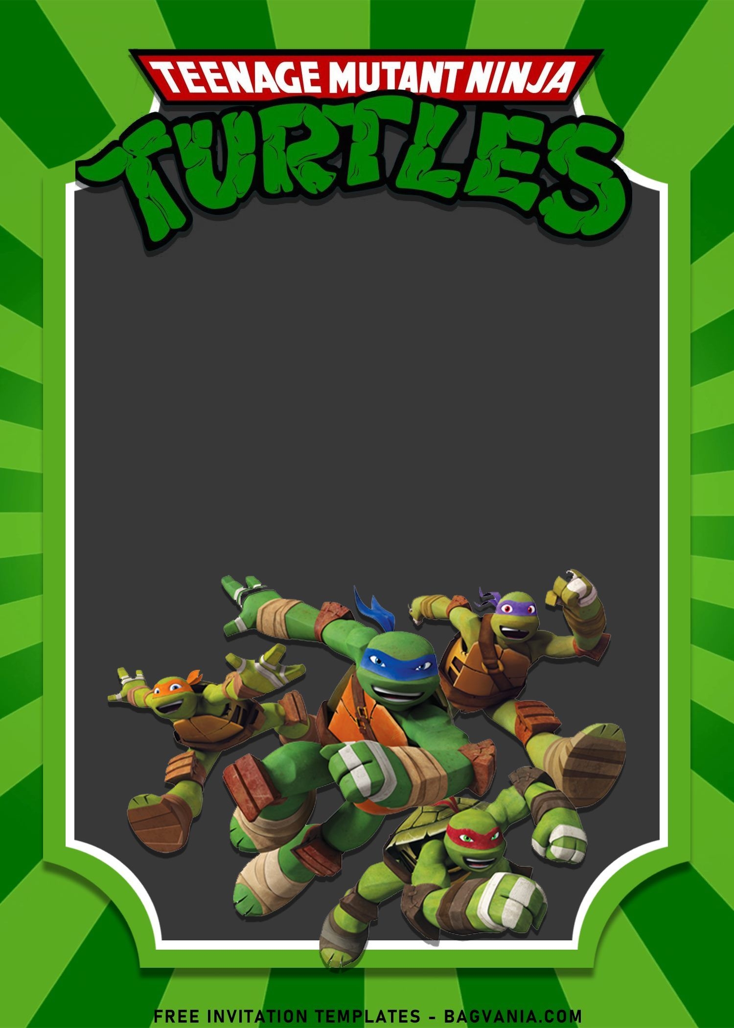 8 Totally Awesome Teenage Mutant Ninja Turtles Invitation Templates