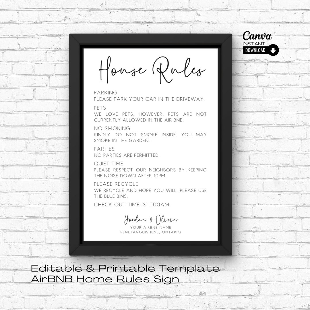 Printable Airbnb House Rules Templates Free