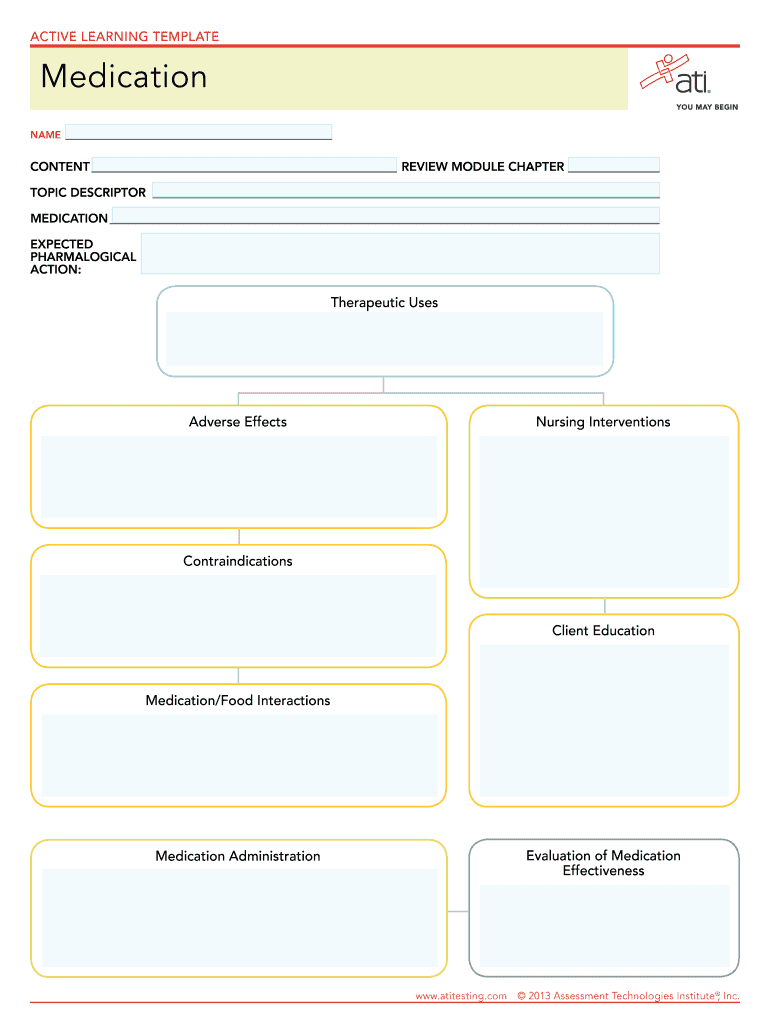 Ati Drug Card Template Fill Online Printable Fillable Blank PdfFiller