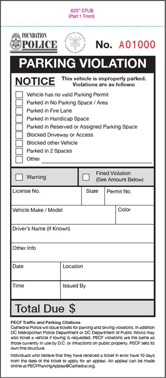 Free Printable Parking Ticket Templates