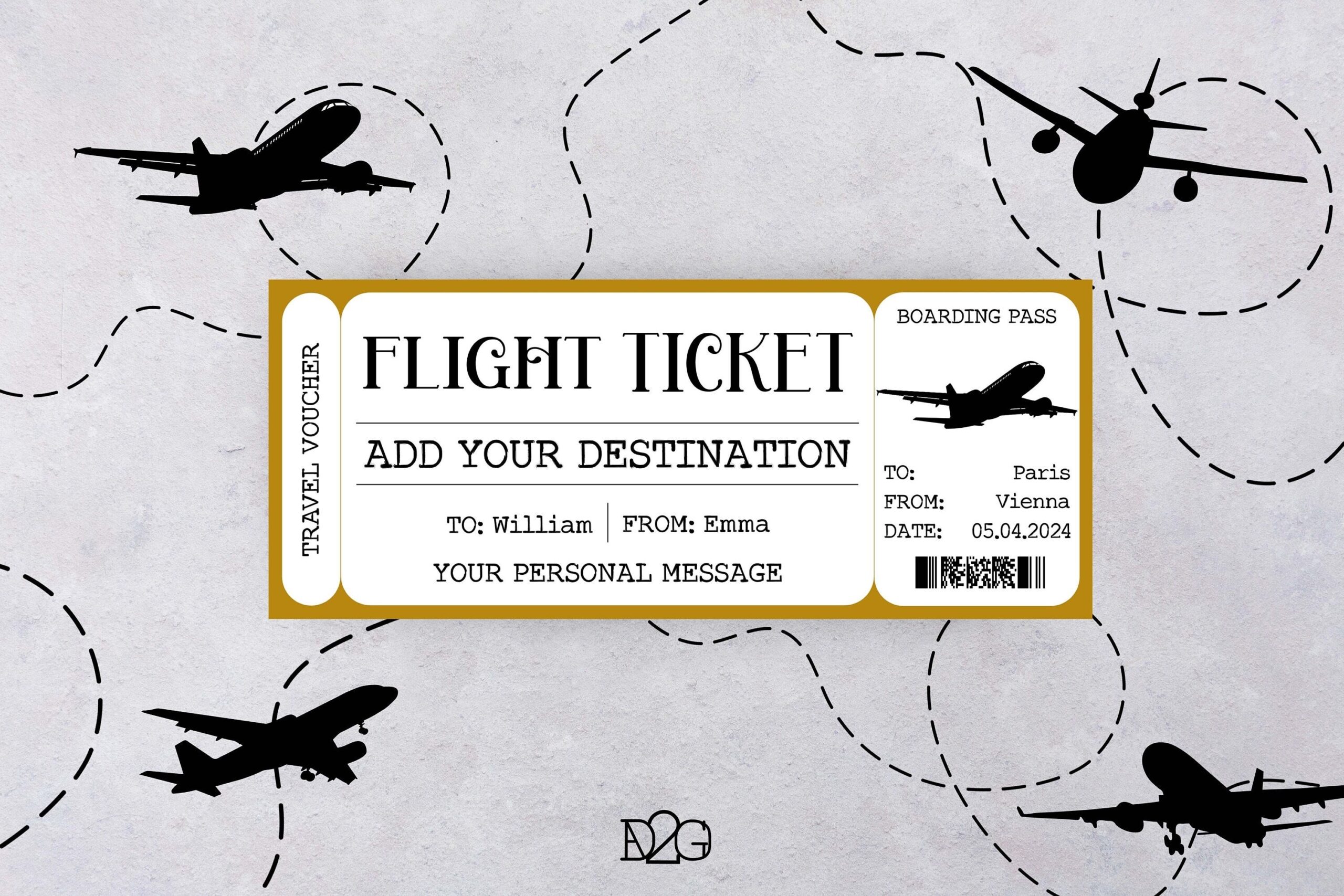 Boarding Pass Template Printable Plane Ticket Creative Personalized Gifts Weekend Getaway Voucher Gift Certificate Template Golden Ticket