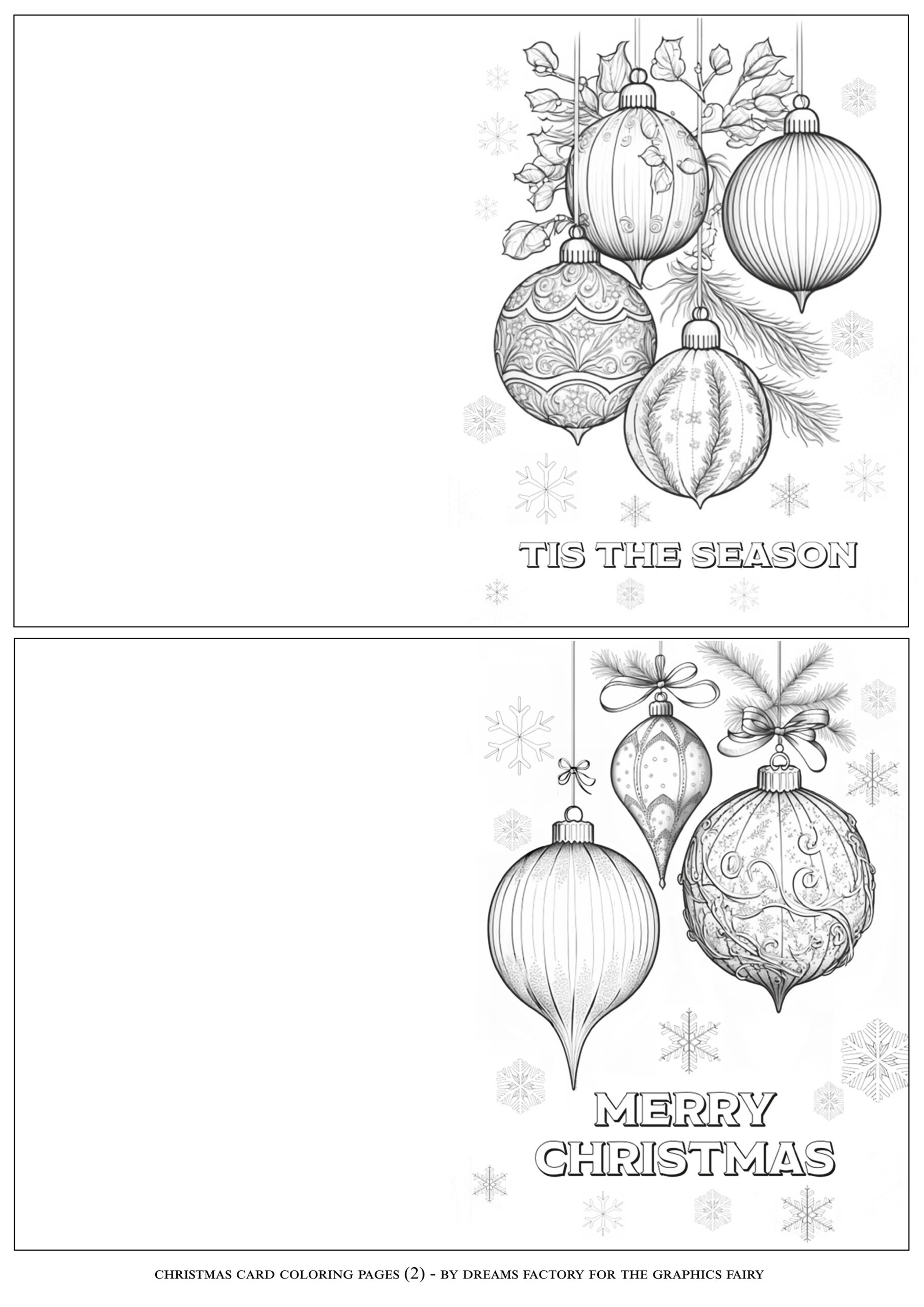 Christmas Card Coloring Pages The Graphics Fairy