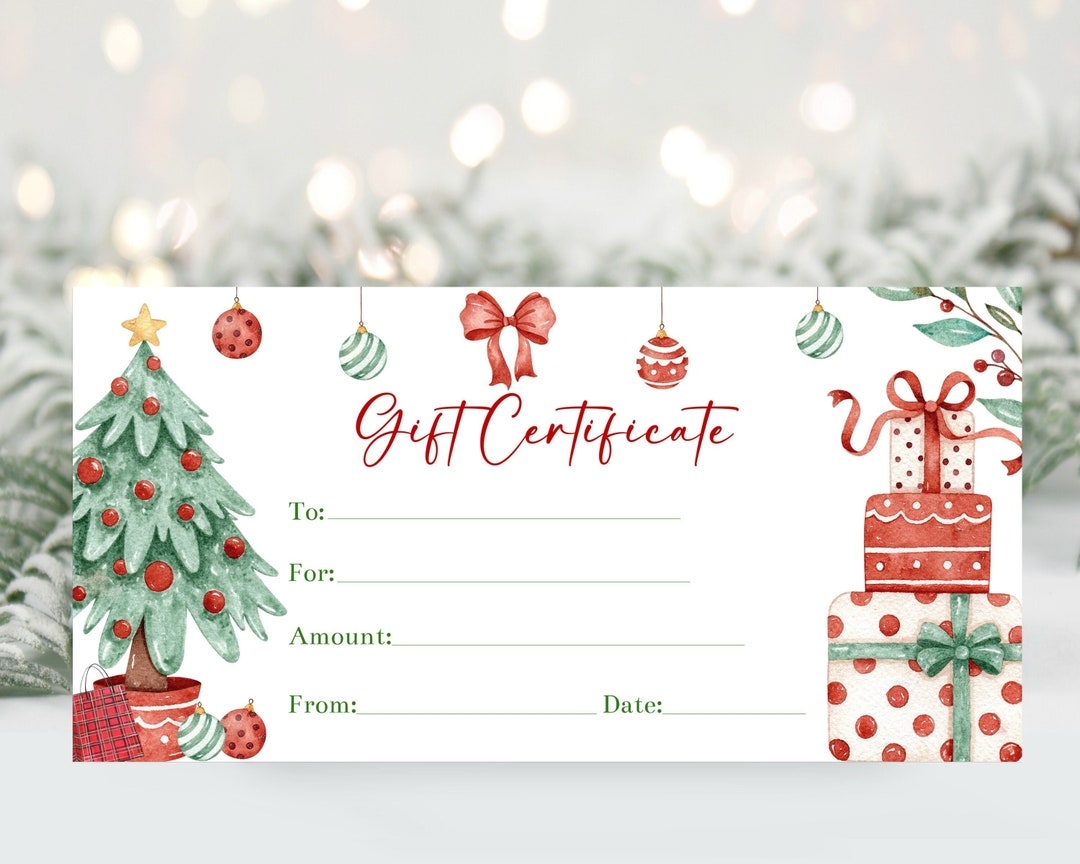Christmas Gift Certificate Templates Free Printable
