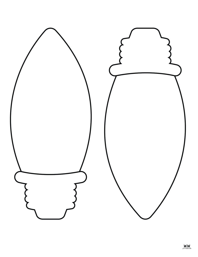 Free Printable Christmas Light Bulb Templates