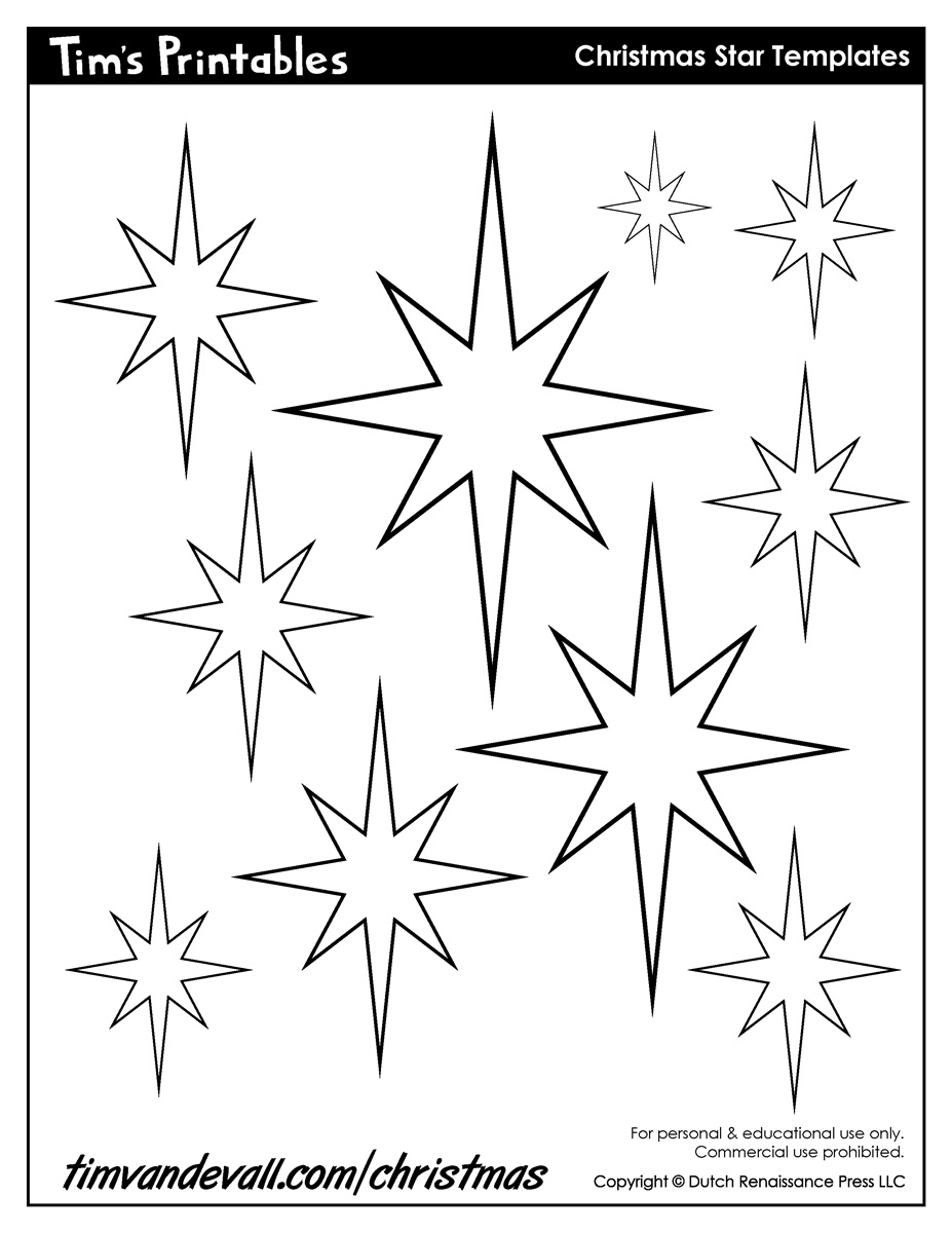 Free Printable Christmas Star Templates