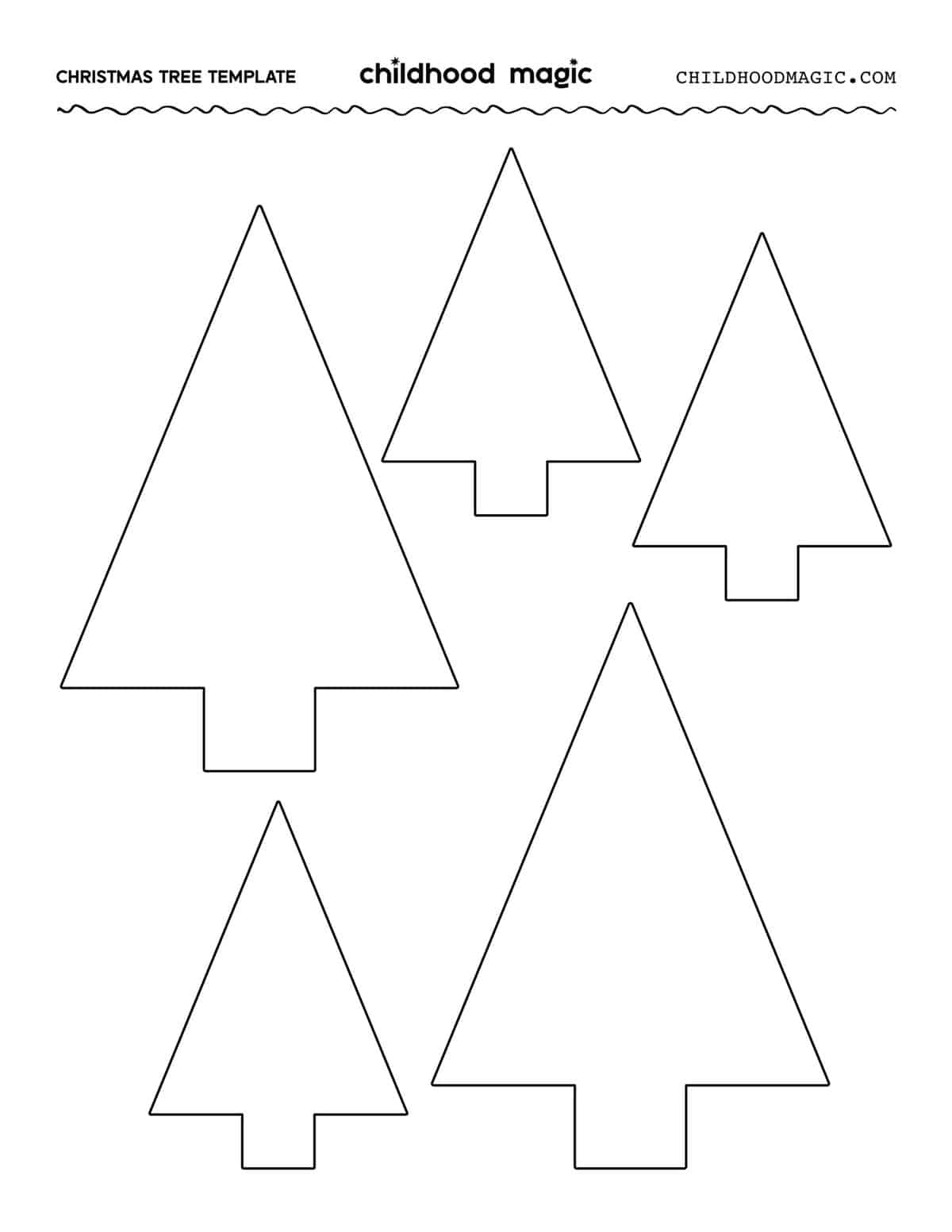 Large Printable Christmas Tree Templates Free