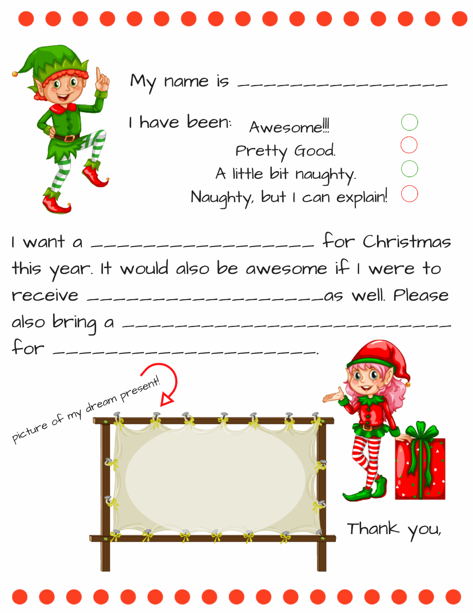Free Printable Templates For Santa Letter