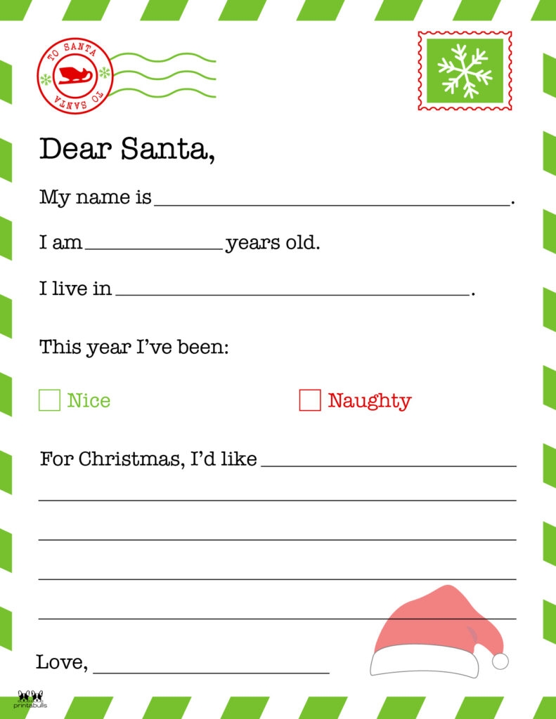 Free Printable Dear Santa Letter Templates