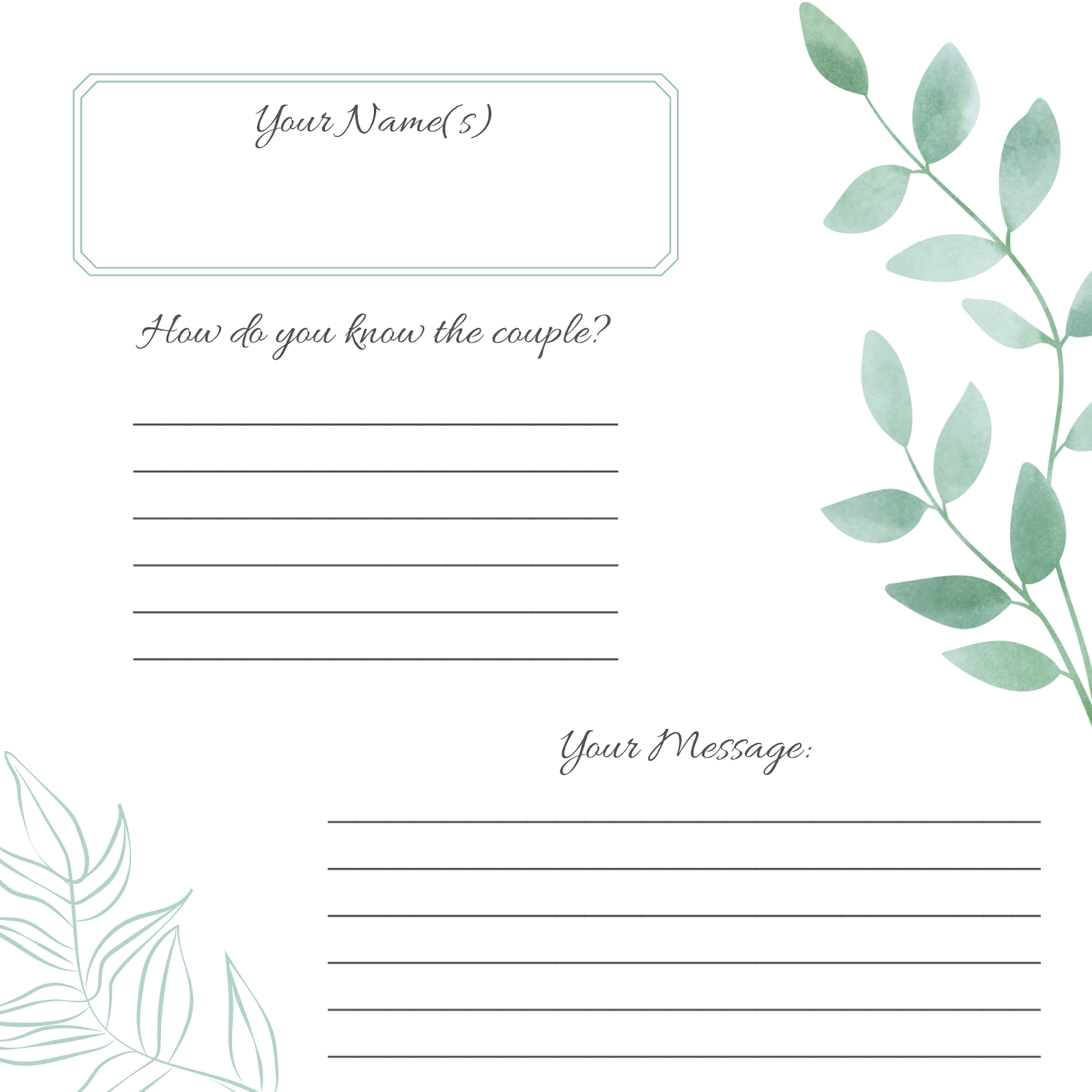 Free Printable Guest Book Sign Templates
