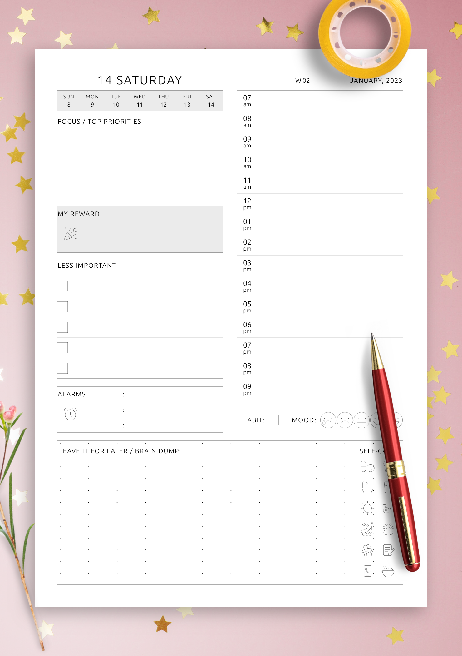 Download Printable ADHD Daily Planner Template Printable Digital PDF