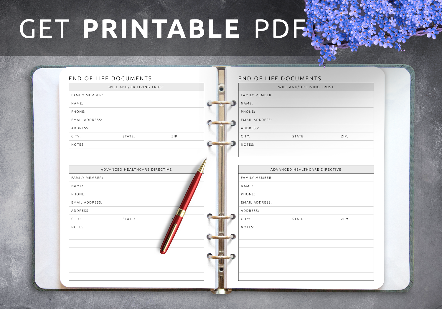 Free Printable End Of Life Planner Templates Word