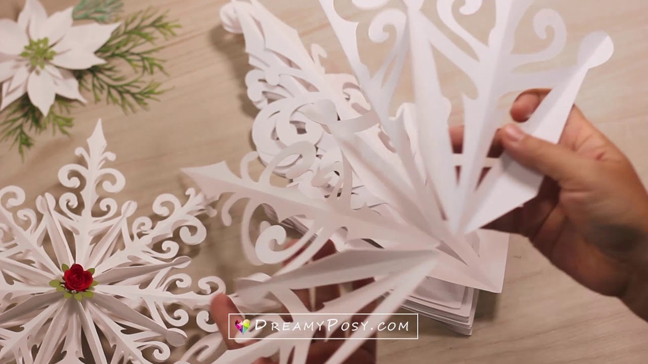 Easy 3D Snowflake Template And Tutorial Giant And Small Sizes Easy 3D Snowflake Template And Tutorial Giant And Small Sizes