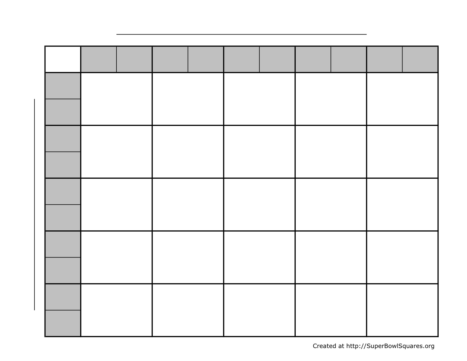 Free Printable Super Bowl 25 Squares Templates