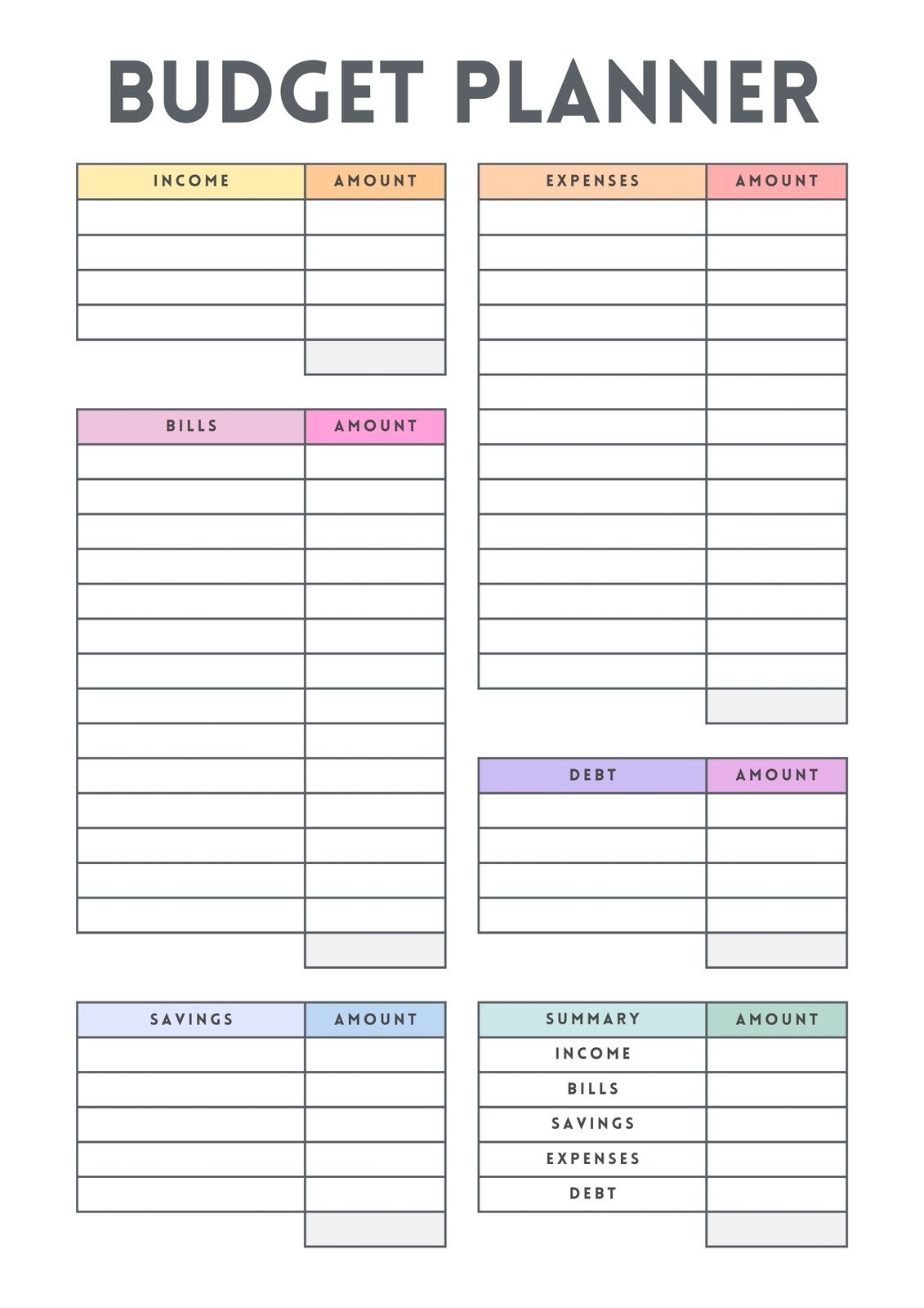 Free Printable Customizable Monthly Budget Templates