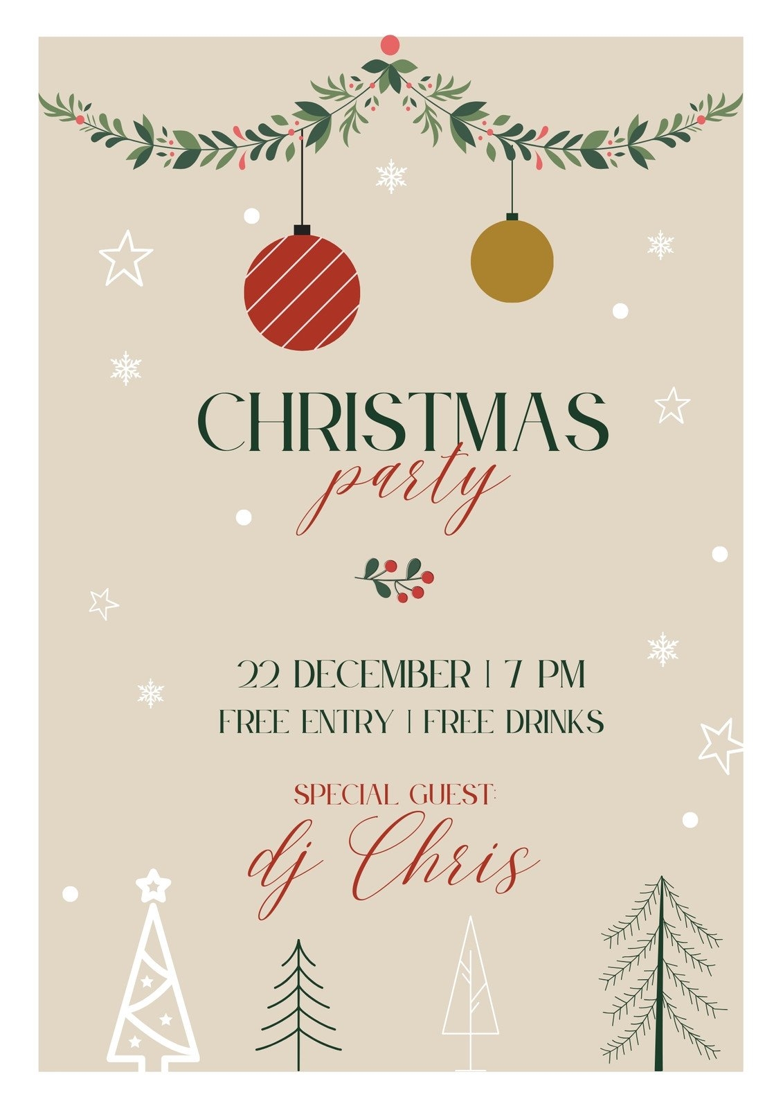 Free And Customizable Christmas Templates