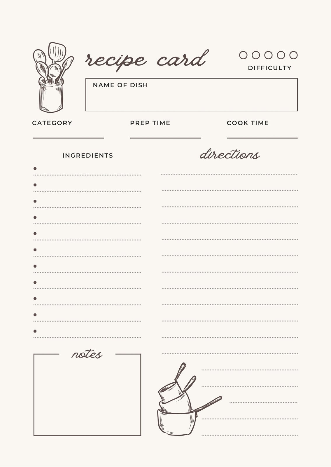 Free Printable Recipe Card Templates