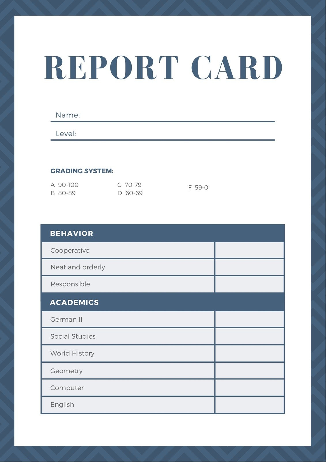 Free Printable Homeschool Report Card Templates