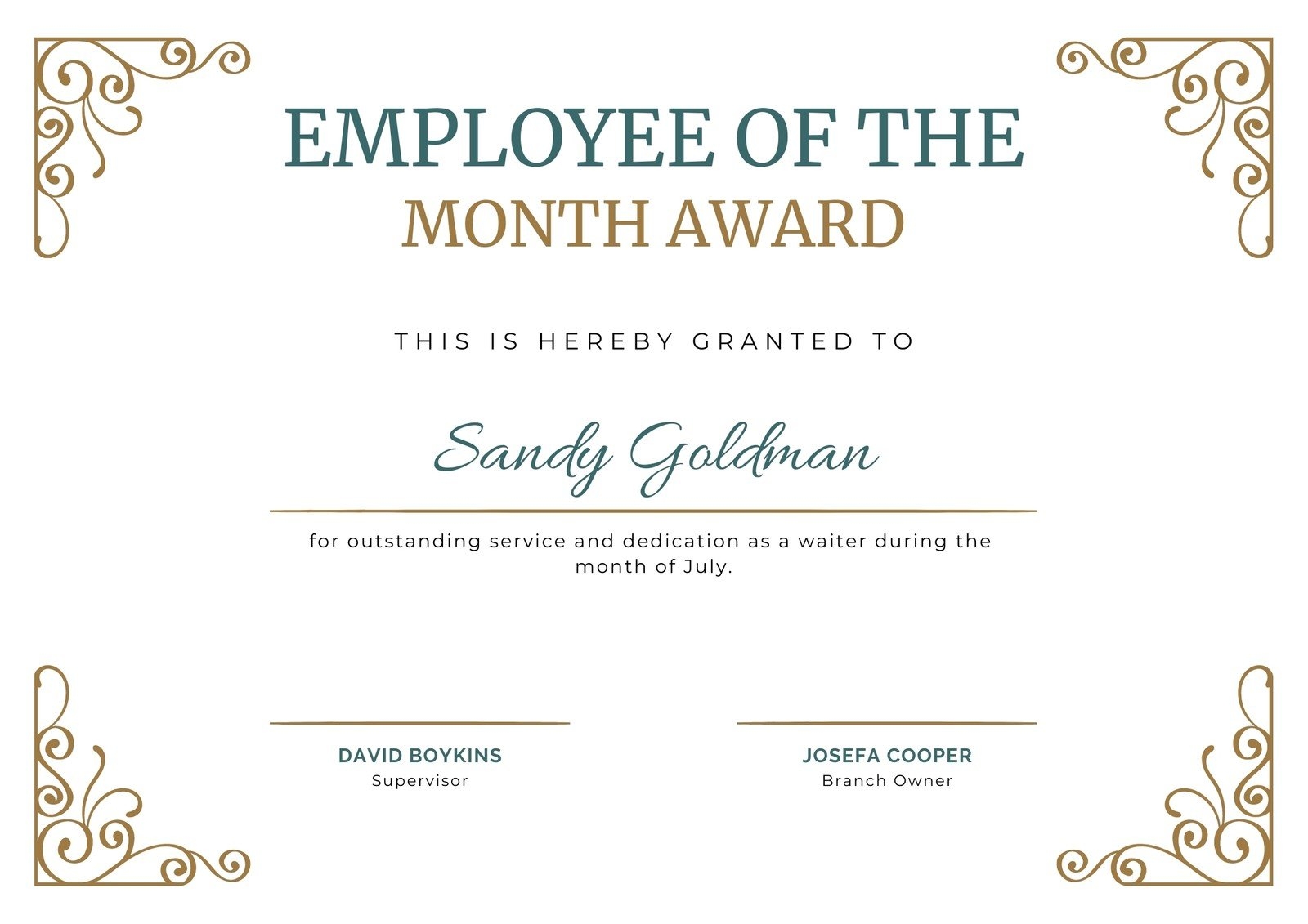 Printable Templates Free Employee Of The Month Certificate