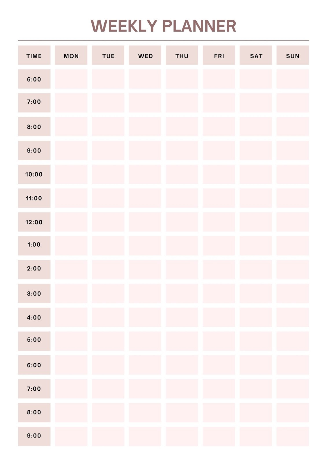Free Printable Weekly Schedule Templates Cute Hourly Planner