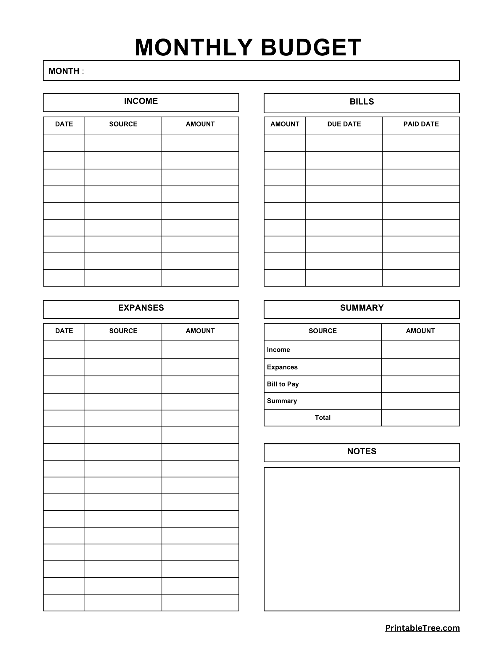 Monthly Budget Templates Free Printable Monthly Budget Templates Free Printable