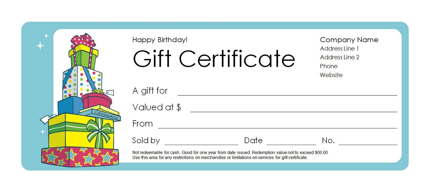Gift Certificate Templates Free Printable