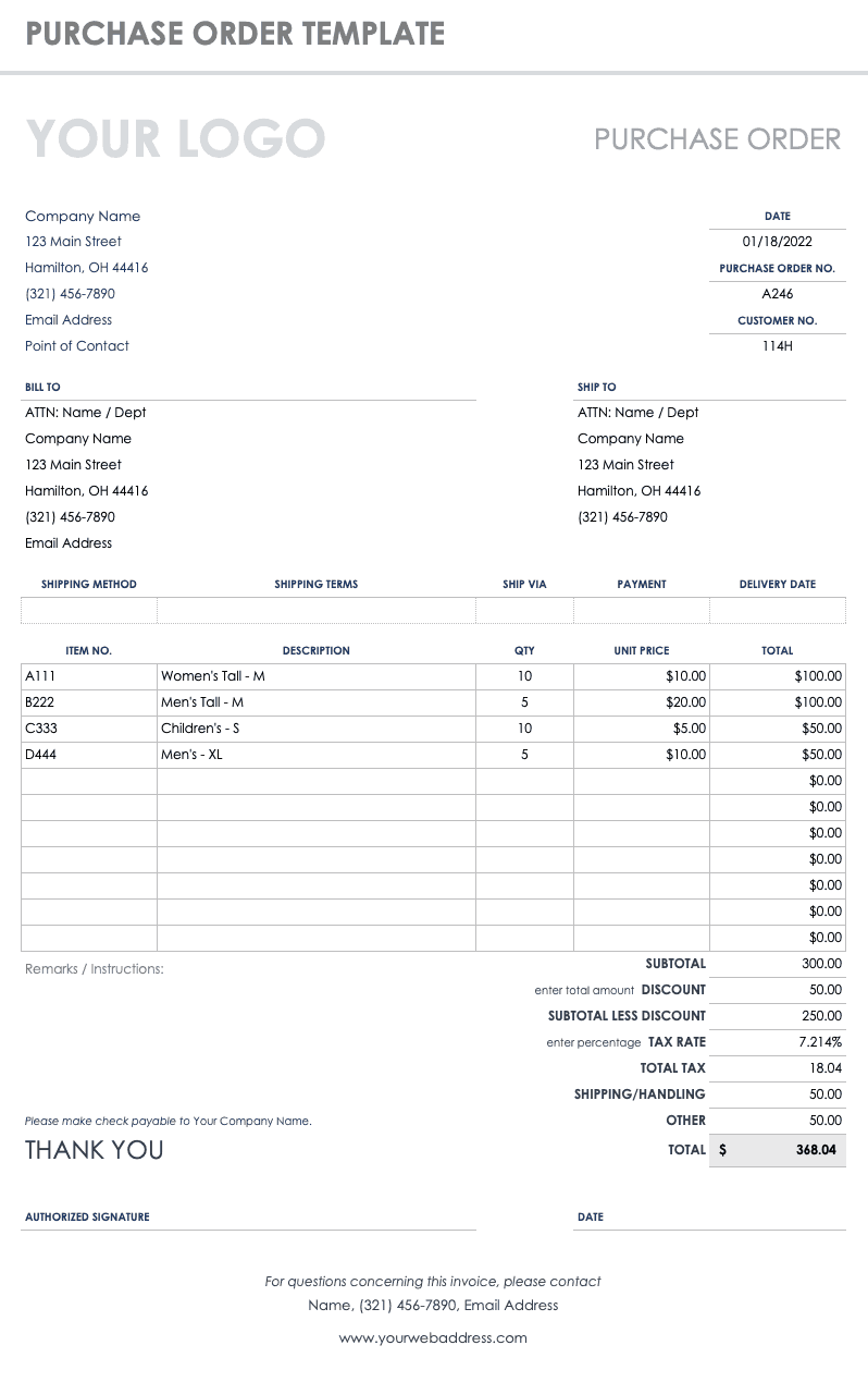 Order Form Templates Free Printable