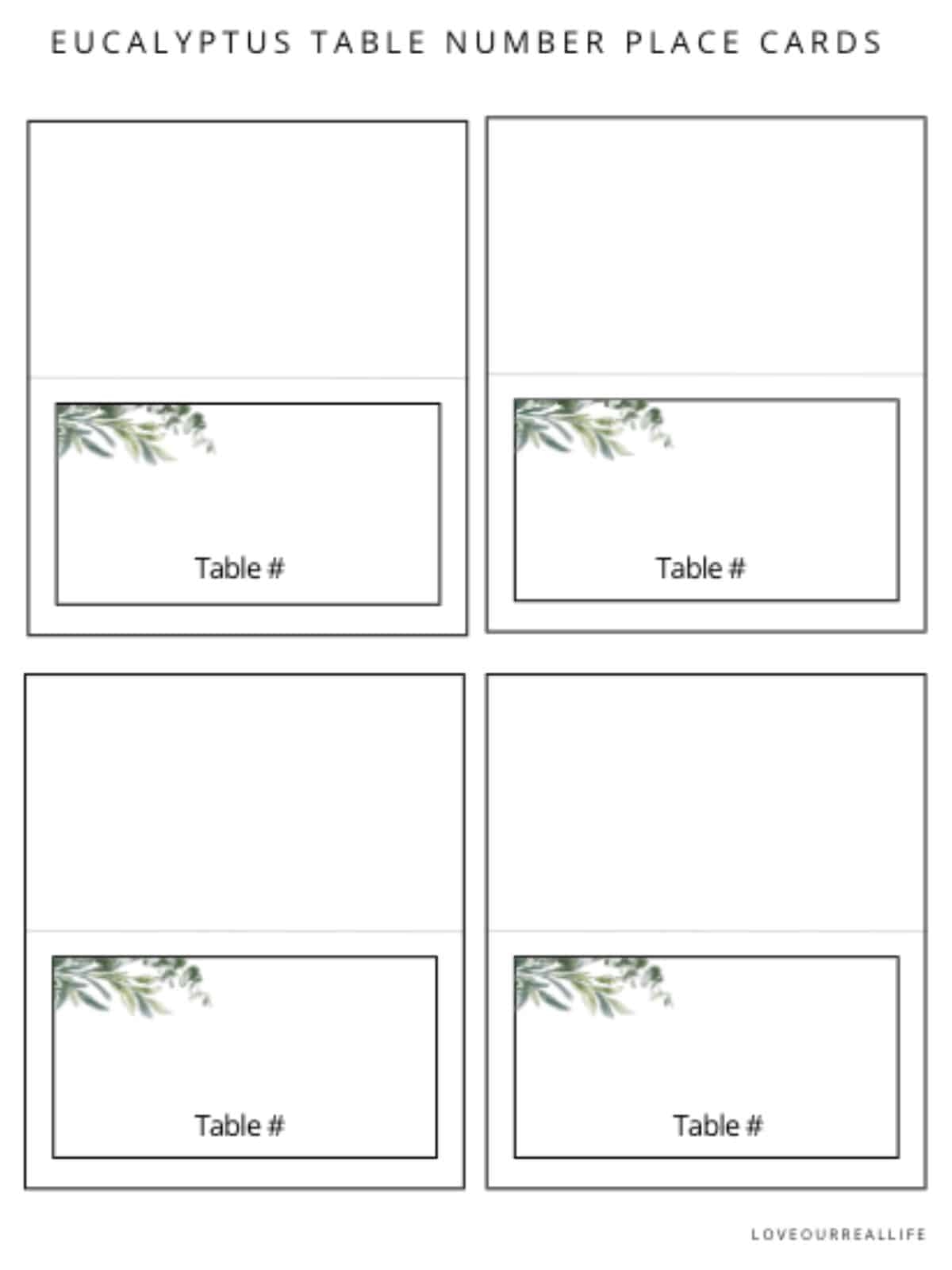 Free Place Card Printable Templates For Any Occasion Love Our Real Life