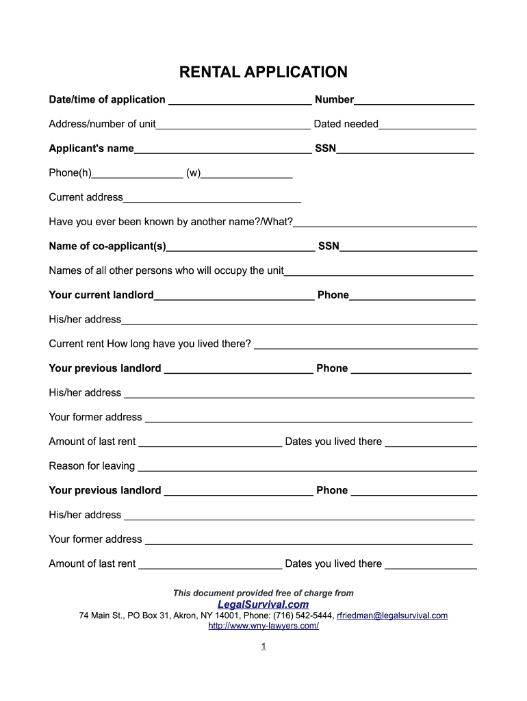 Free Printable Basic Easy Rental Agreement Templates