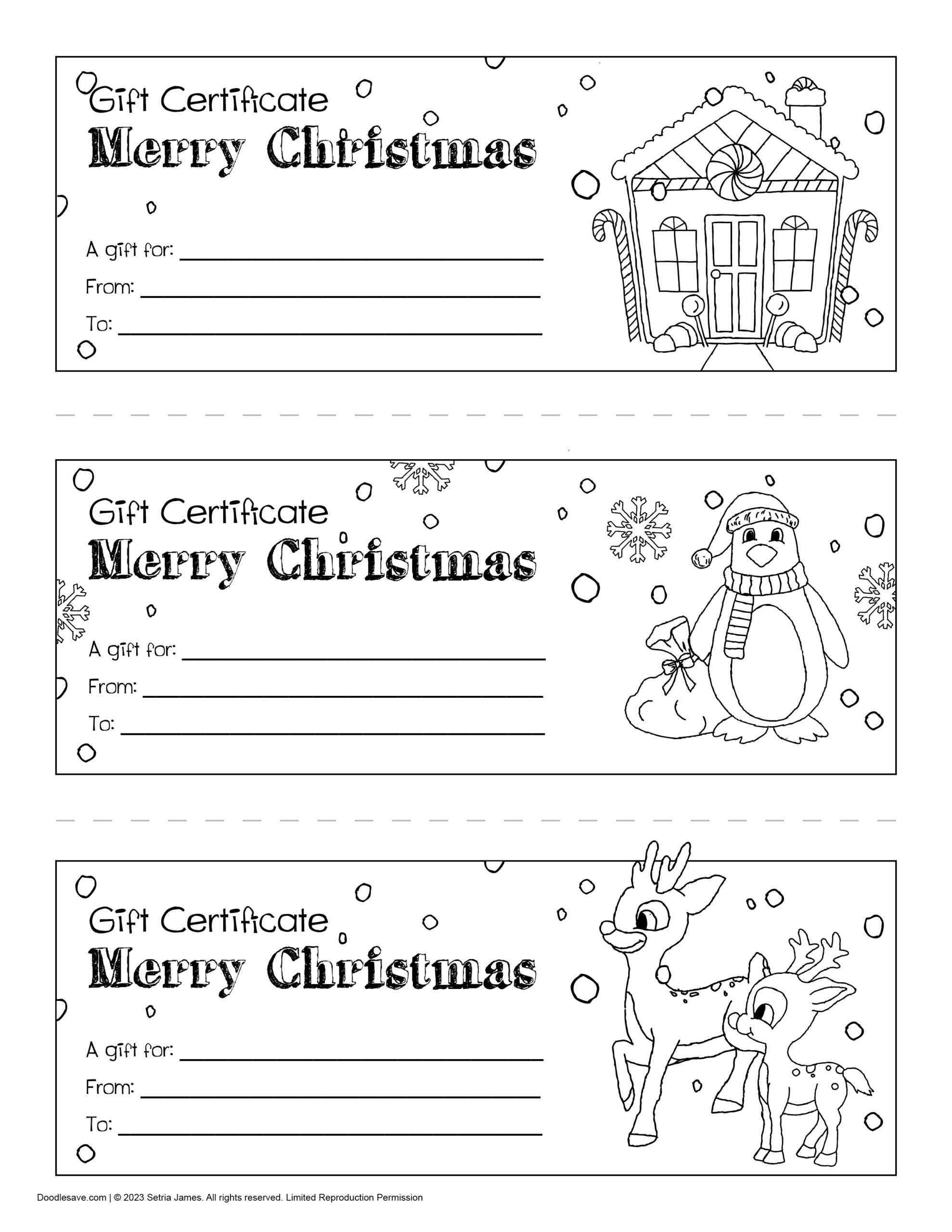 Christmas Gift Certificate Free Printable Templates