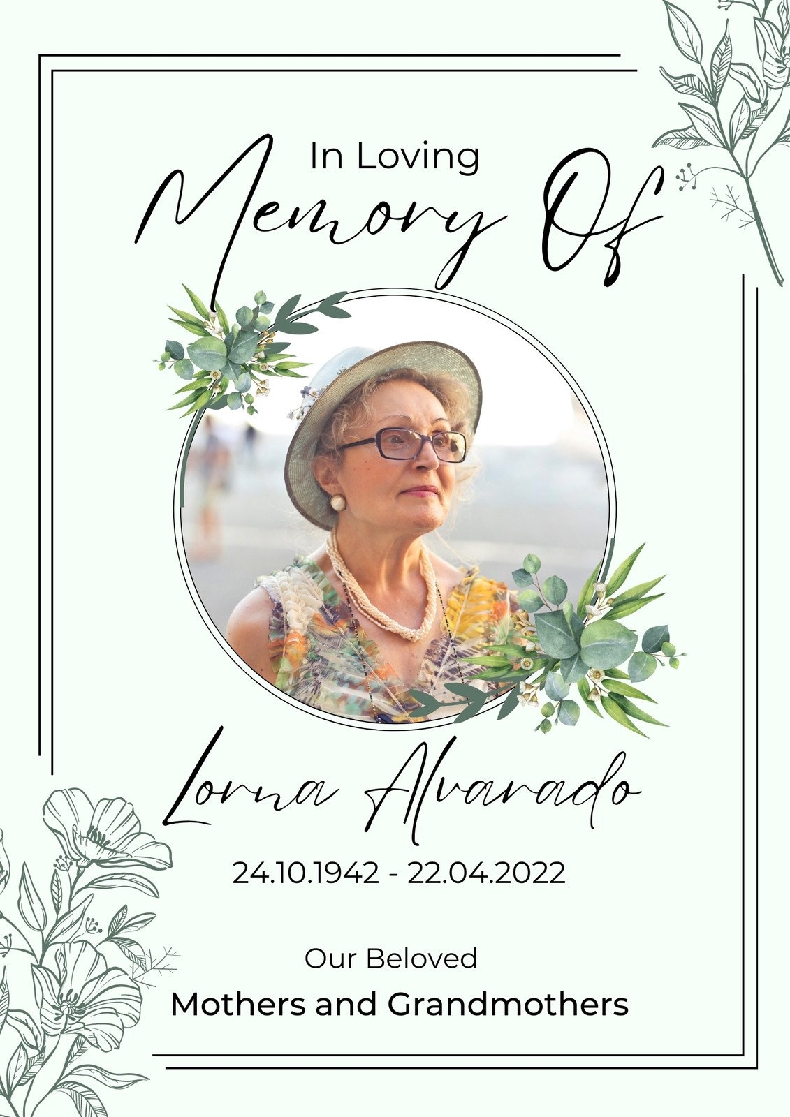 Editable Downloadable Printable Free Blank Funeral Program Templates