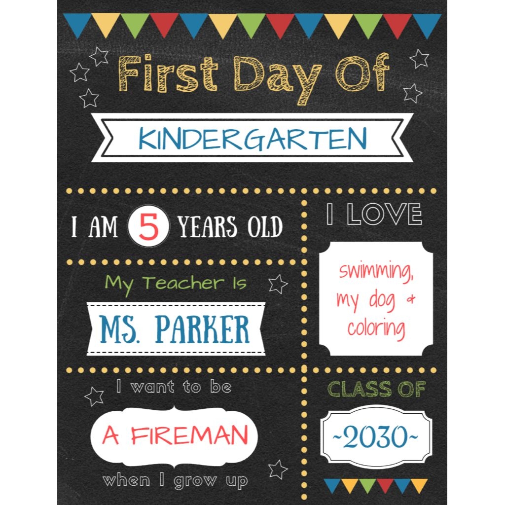 Free Printable First Day Of School Templates