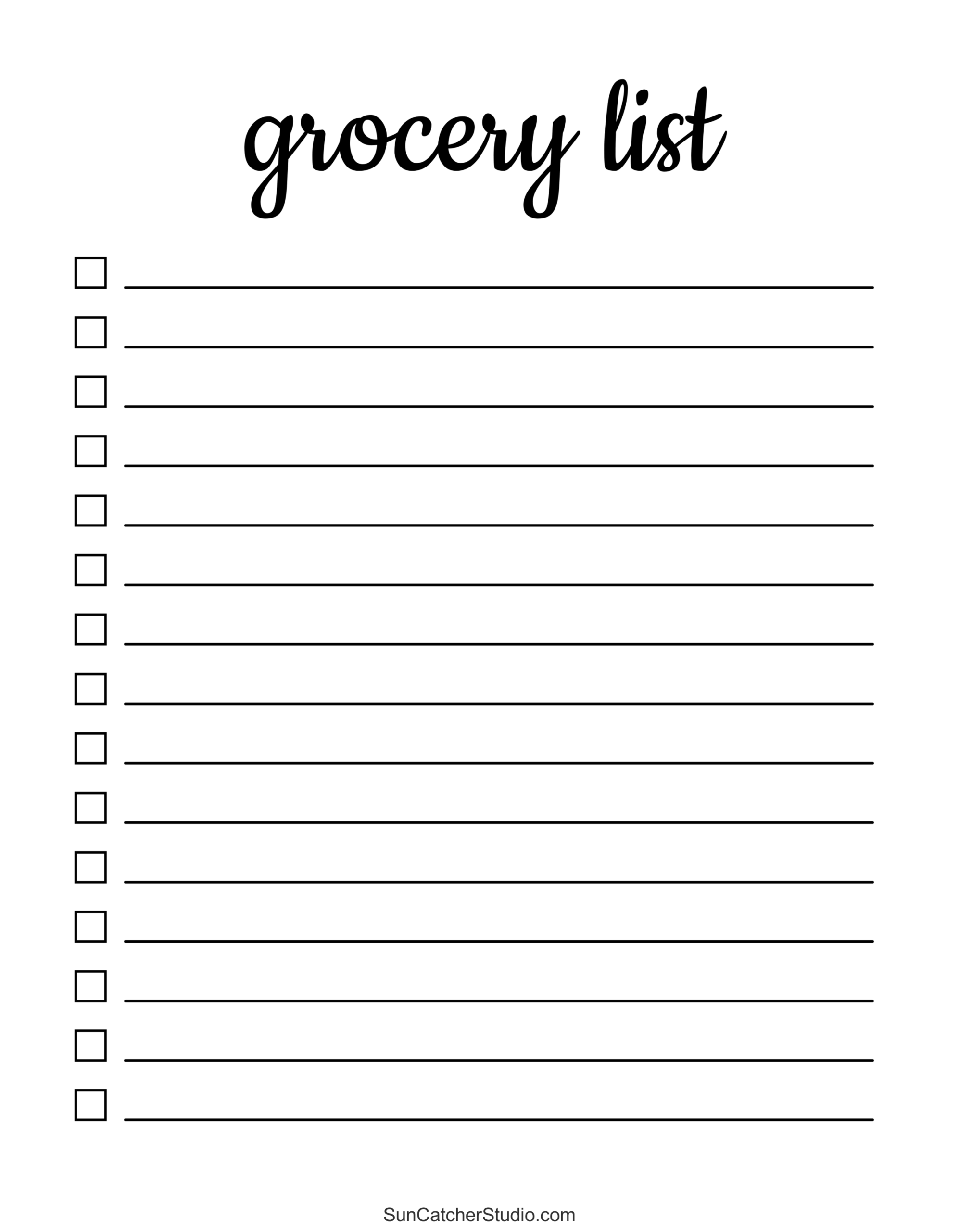 Free Printable Grocery Shopping List Templates