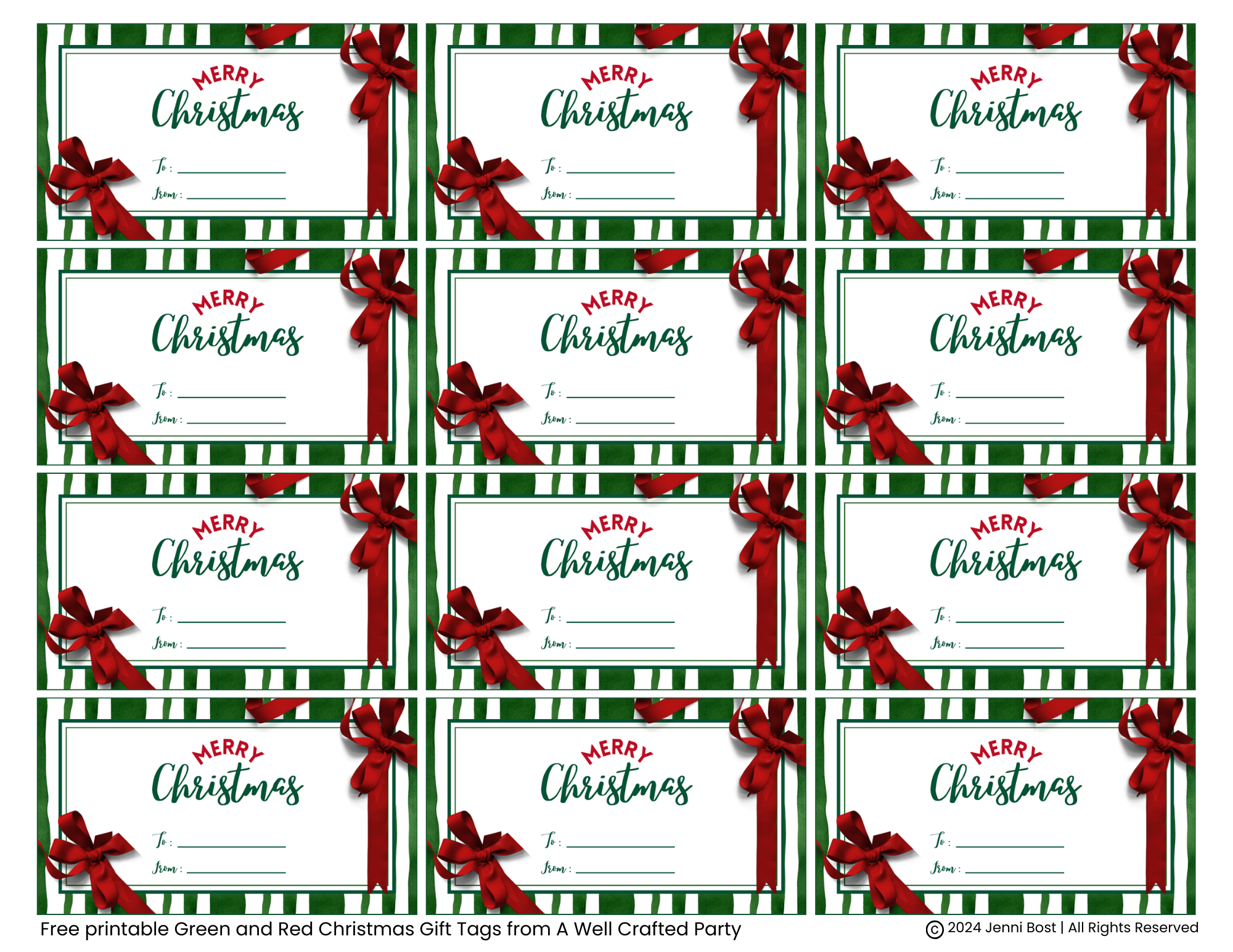 Printable Christmas Gift Tag Templates Free