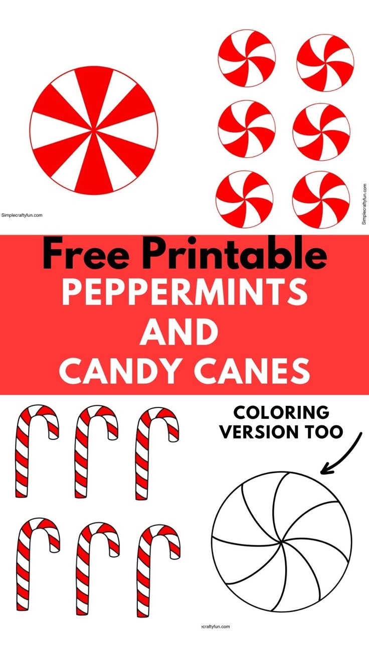 Free Printable Peppermint Candy Template 