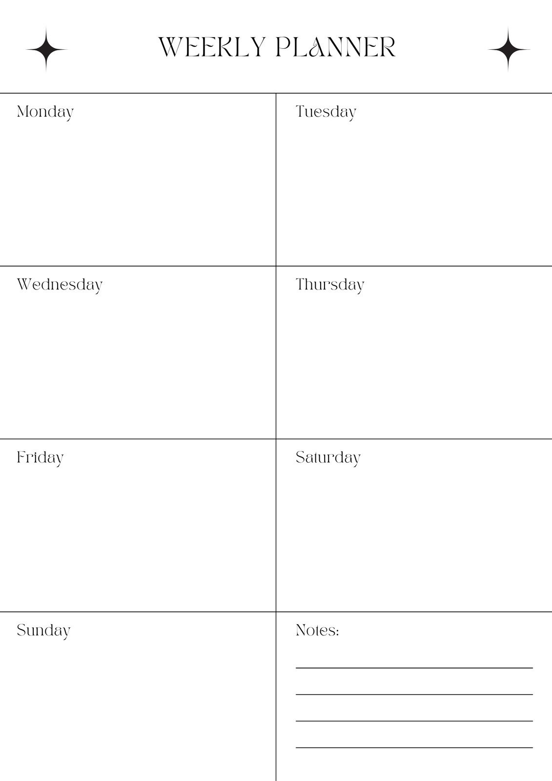 Free Weekly Planner Templates Printable
