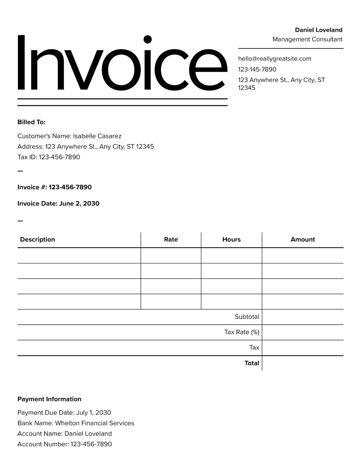 Downloadable Free Printable Invoice Templates