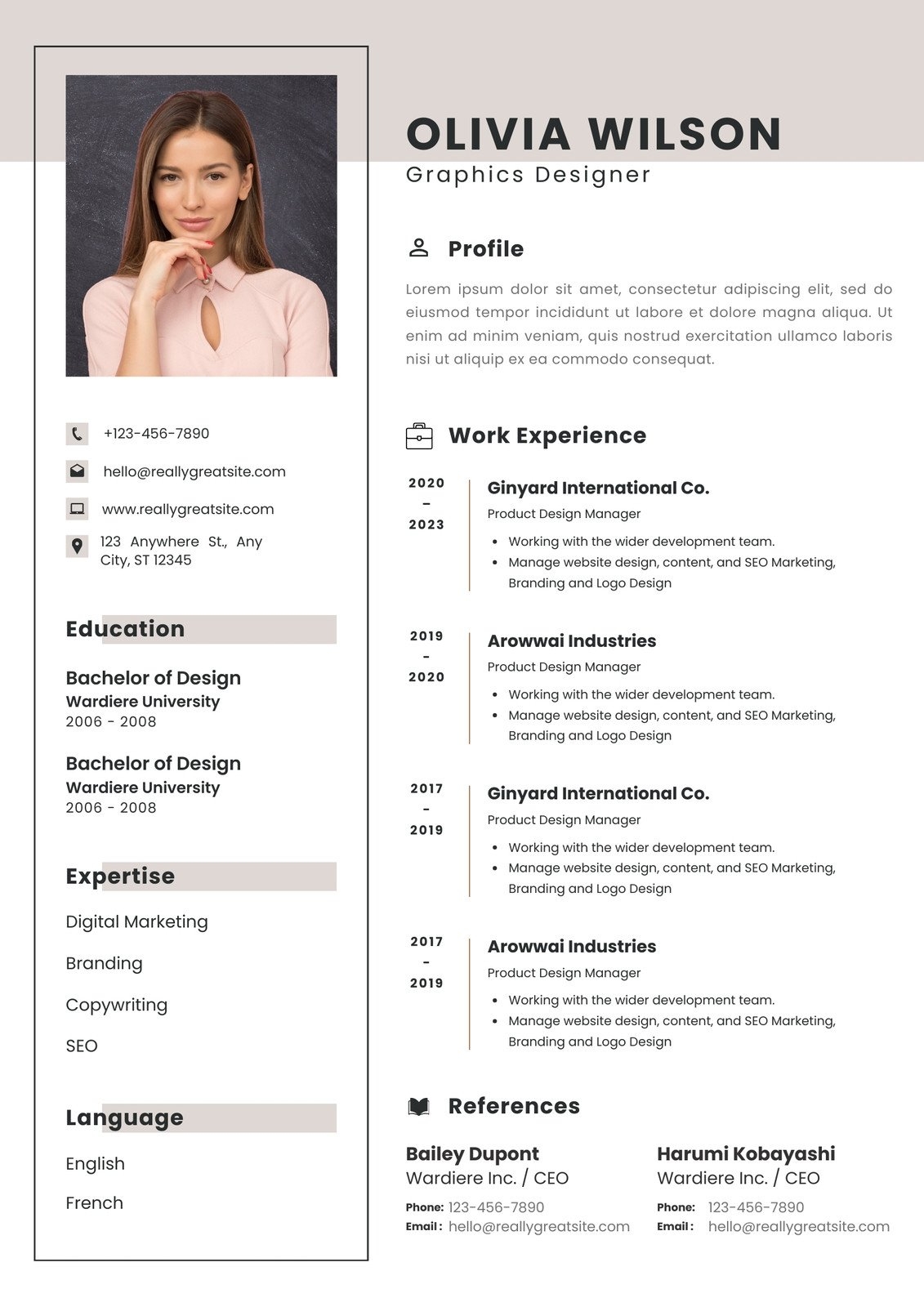 Free Printable Sample Resume Templates