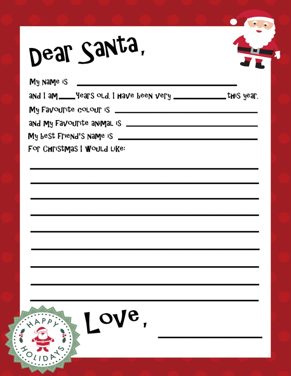 Free Printable From Santa Letter Templates