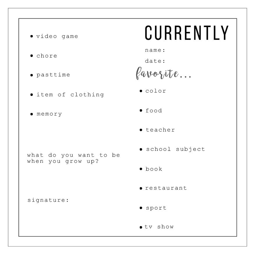 Free Printable Time Capsule Templates